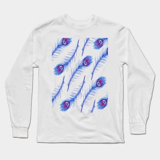 Peacock Feather Pattern Long Sleeve T-Shirt